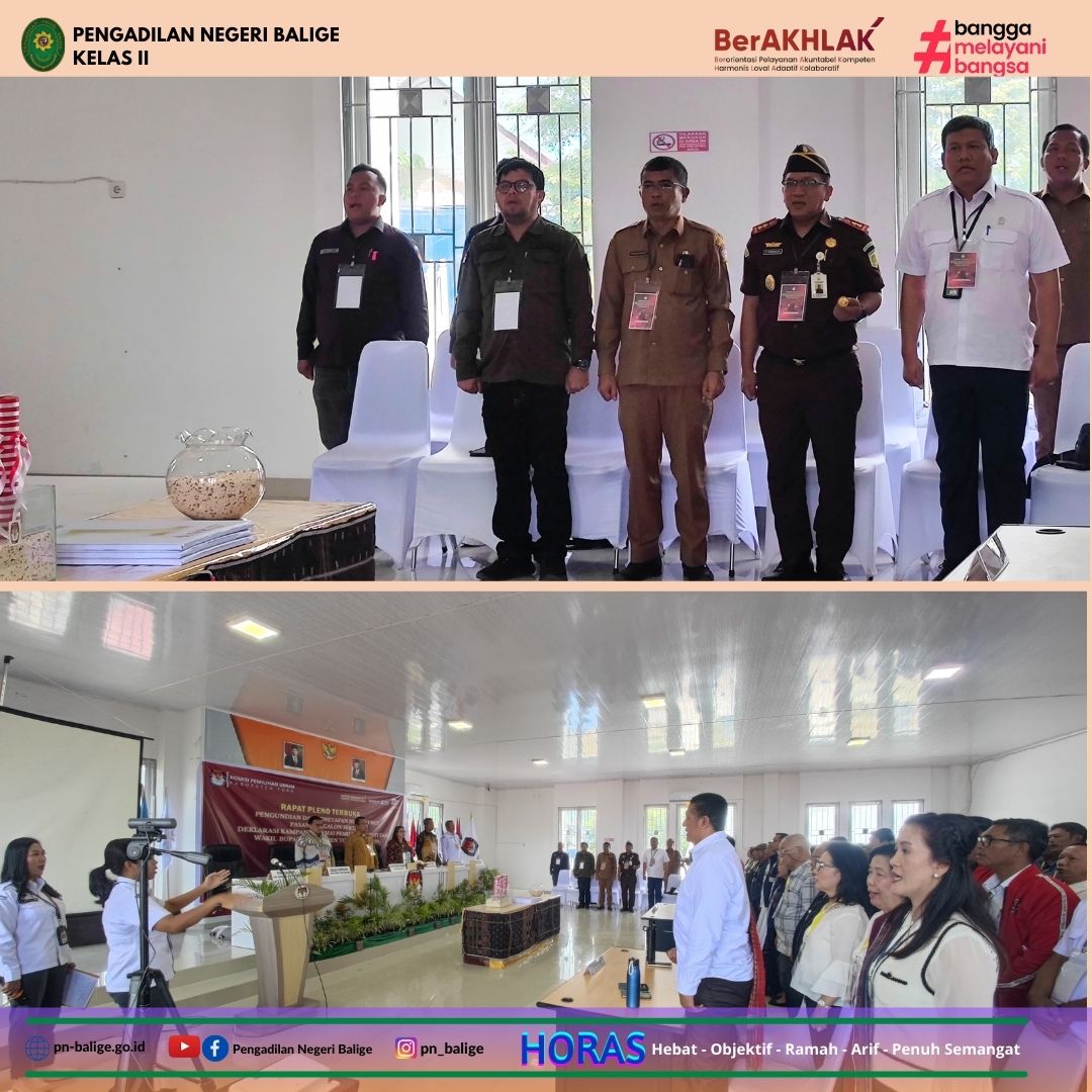 Rapat Pleno Terbuka Pengunduran Dan Penetapan Nomor Urut Pasangan Calon Peserta Deklarasi Kampanye Damai Pemilihan Bupati Dan Wakil Bupati Kabupaten Toba 2024.